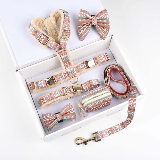 Ham ergonomic reglabil cu lesă asortată roz