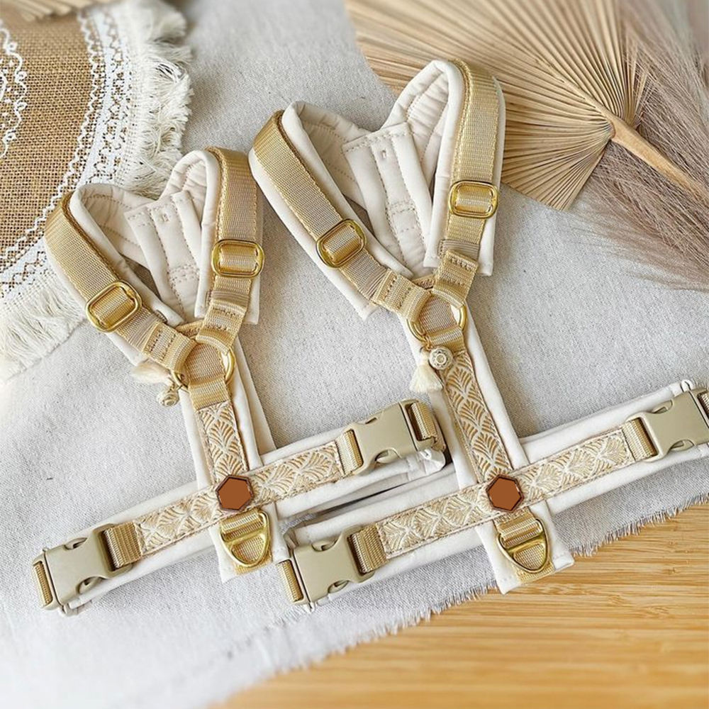 Set plimbare câini confortabil fără presiune pe gat - Galben