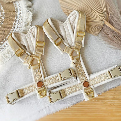 Set plimbare câini confortabil fără presiune pe gat - Galben