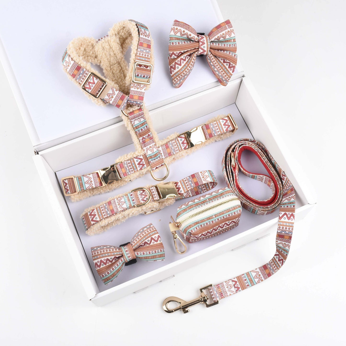 Ham ergonomic reglabil cu lesă asortată roz